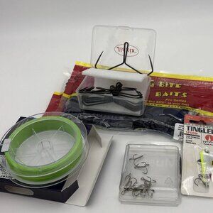 Fishing Lures Lg Hooks are suitable for 4-7-inch worms 150yds Line Lot of 6 NIP